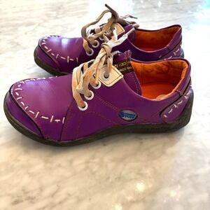 TMA Time Original Purple Leather Lace Up Shoes EU 39 US 8 Comfort Casual